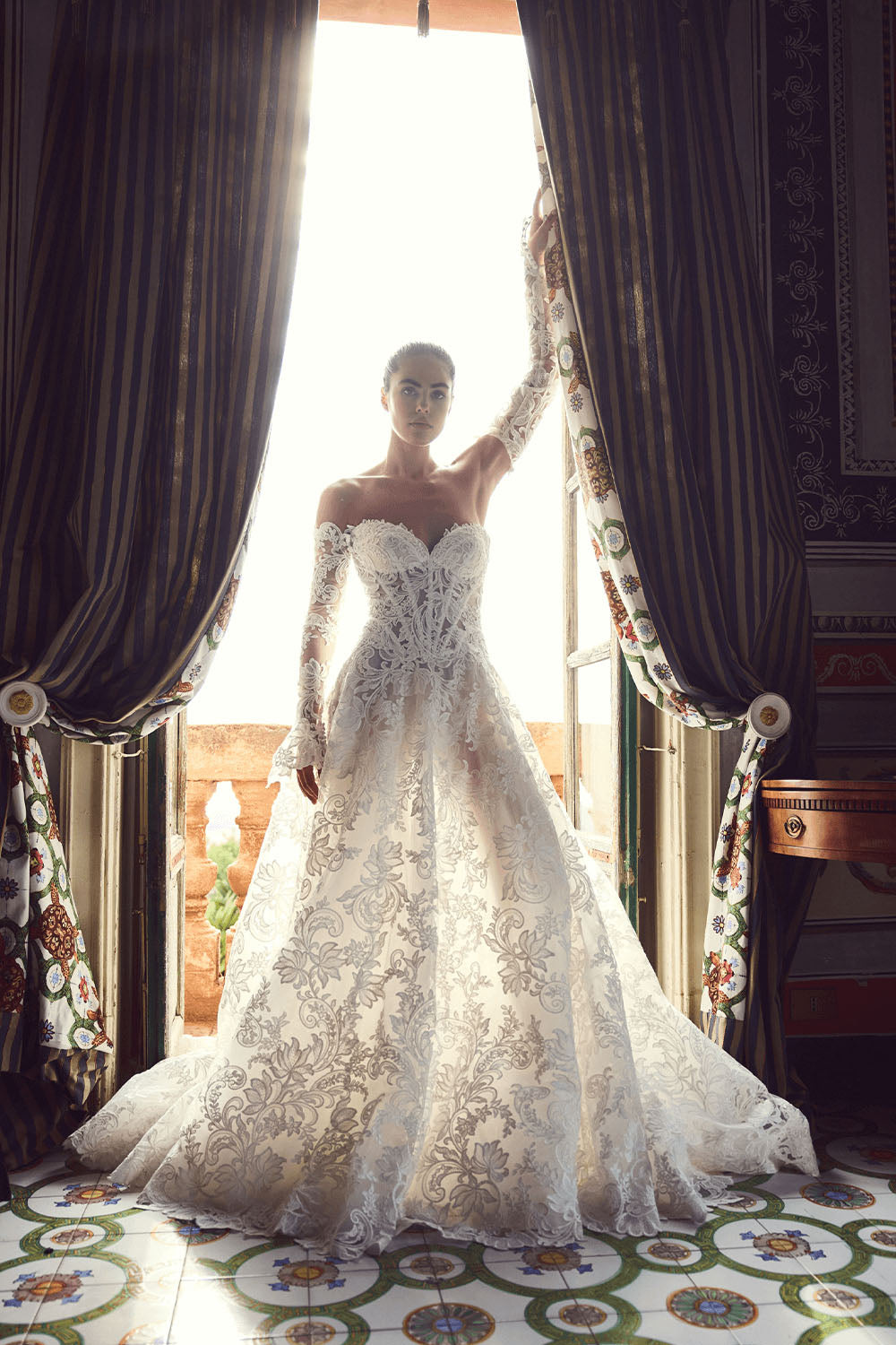 elegant wedding dresses long sleeve Buy GIOTTO | Bridal & Gowns size:US 26Plus / UK 30 / EU 56 Jovani 26199 Long Black Sweep Train Neckline Skull Dress