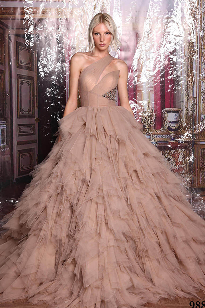 Tarek Ediz, Ruffled Tulle Dress | Esposa