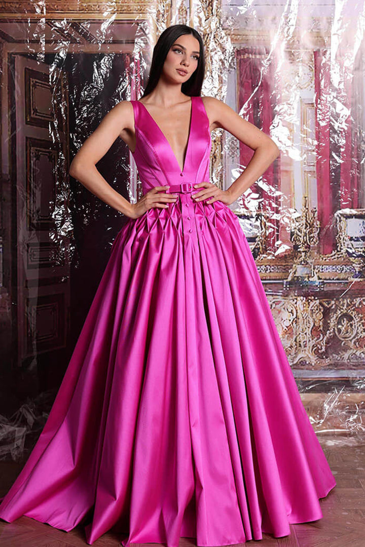 Tarek Ediz, V Neckline Evening Gown | Esposa