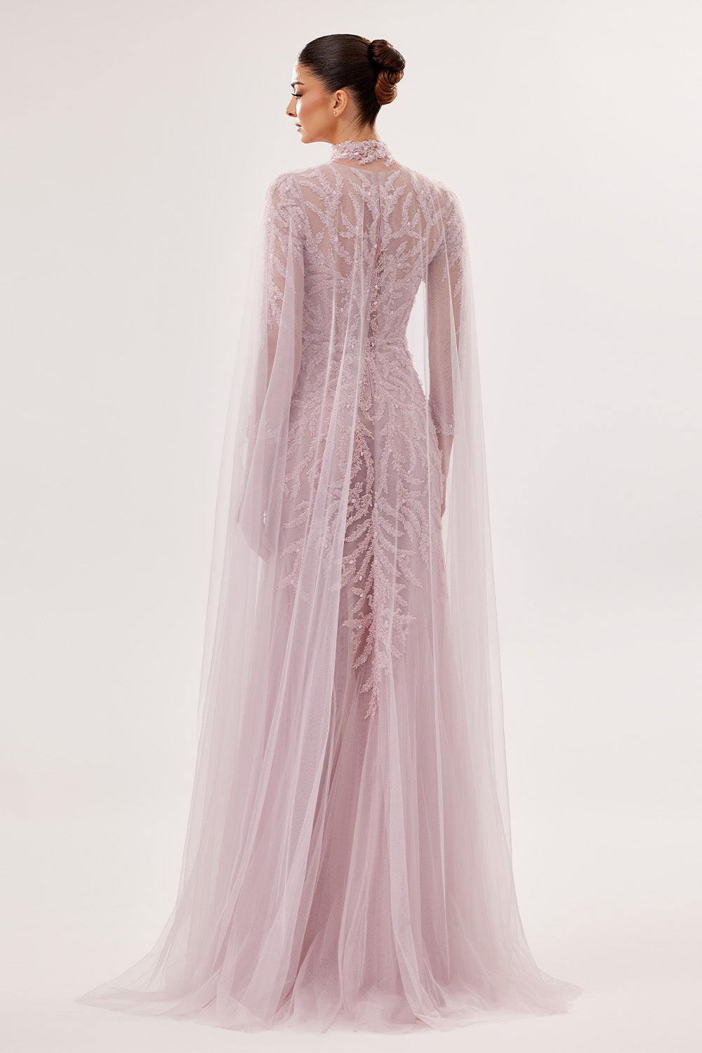 Bilal El Dana, Beaded High-Neck Tulle Gown | Esposa