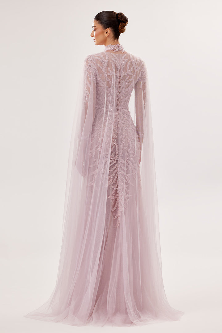 Bilal El Dana, Beaded High-Neck Tulle Gown | Esposa