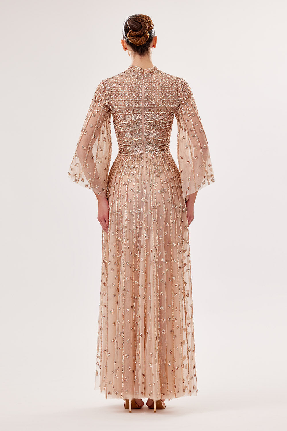 Bilal El Dana, Beaded Illusion A-Line Gown | Esposa