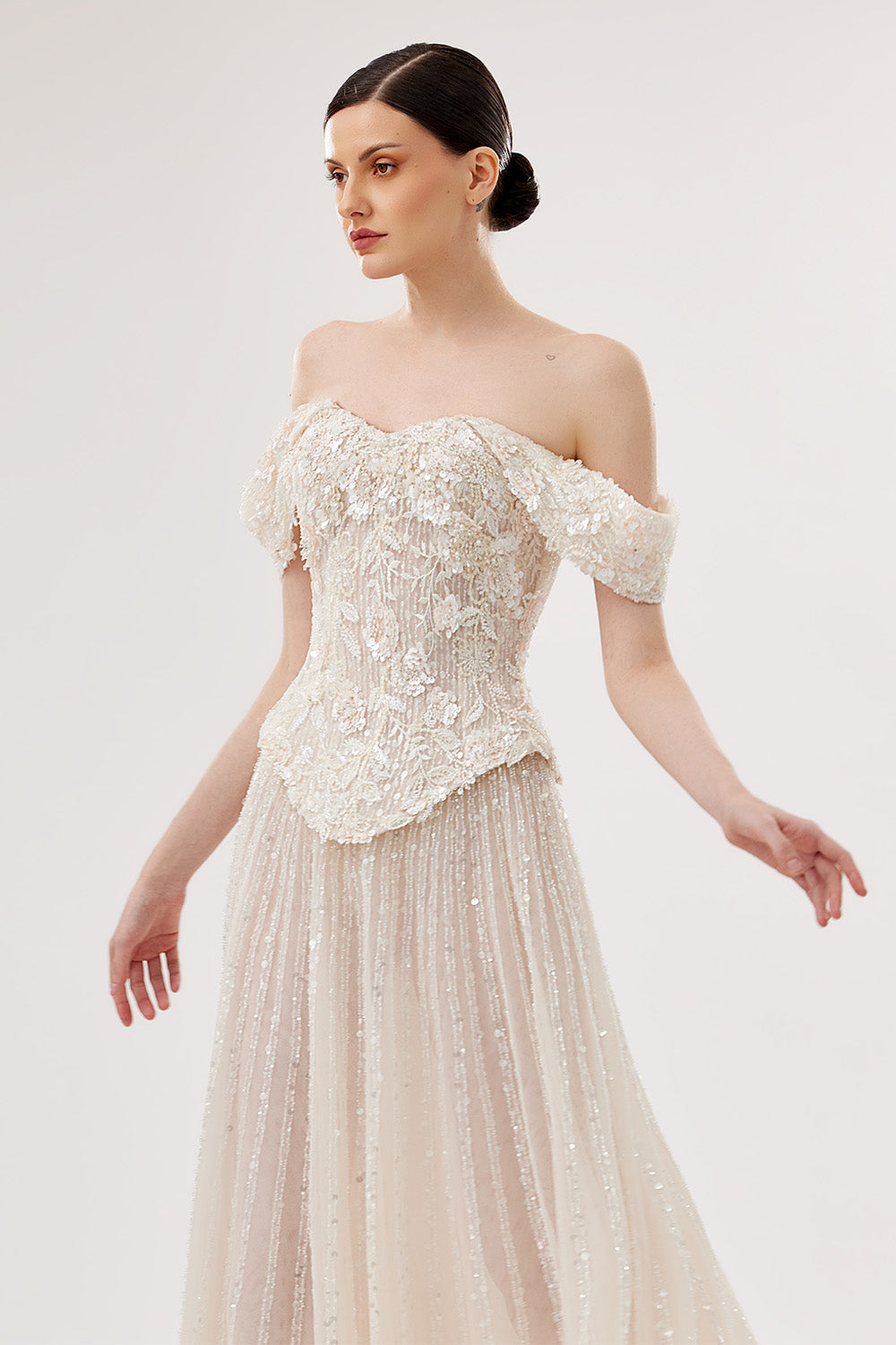 Bilal El Dana, Corseted Embroidered Gown | Esposa