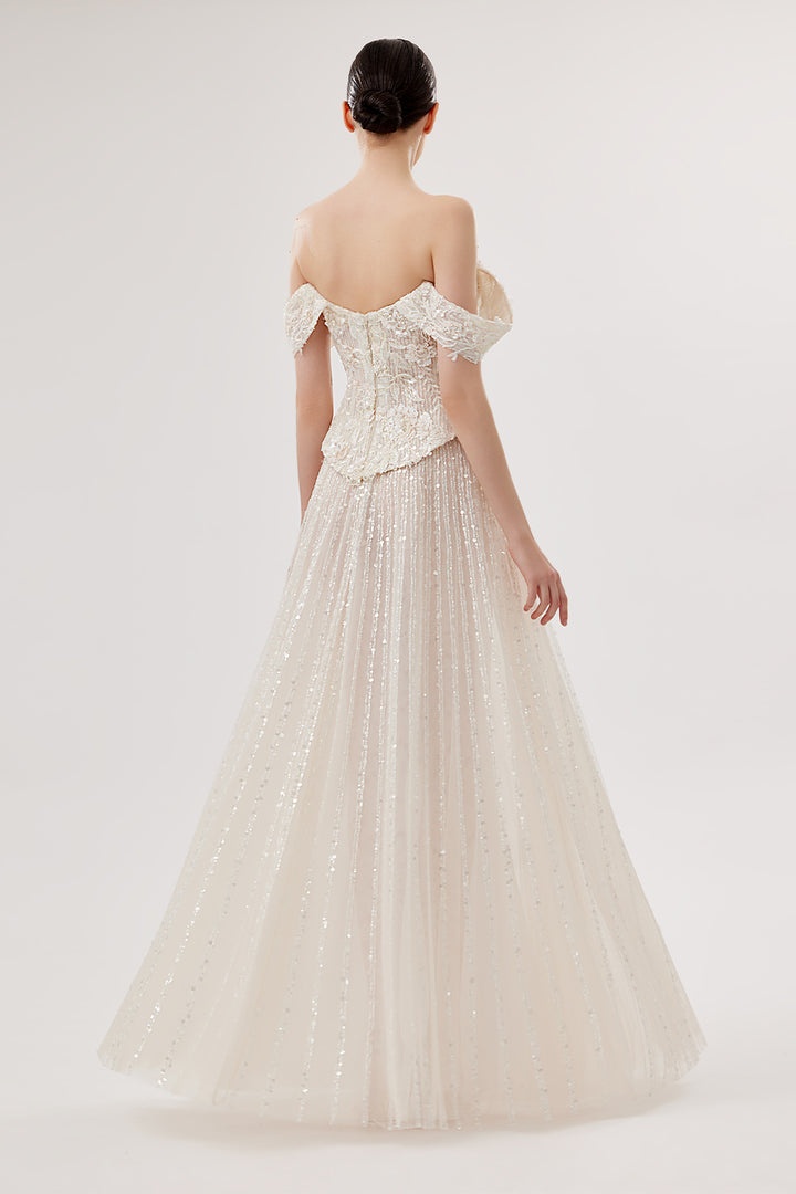 Bilal El Dana, Corseted Embroidered Gown | Esposa