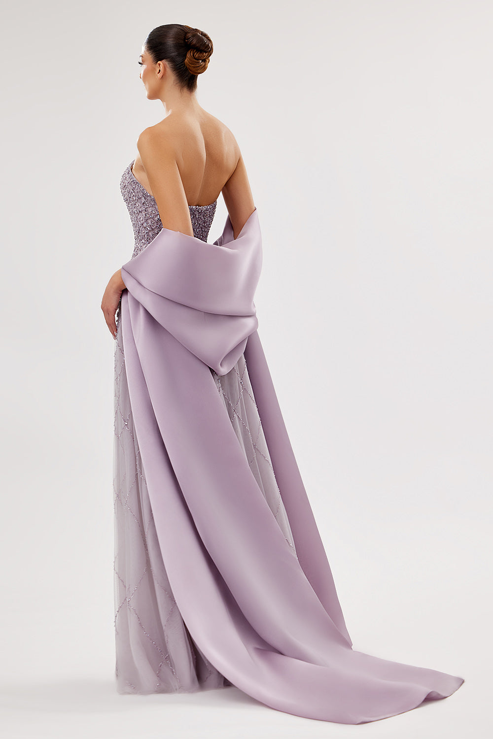 Bilal El Dana, Strapless Embroidered Evening Gown | Esposa