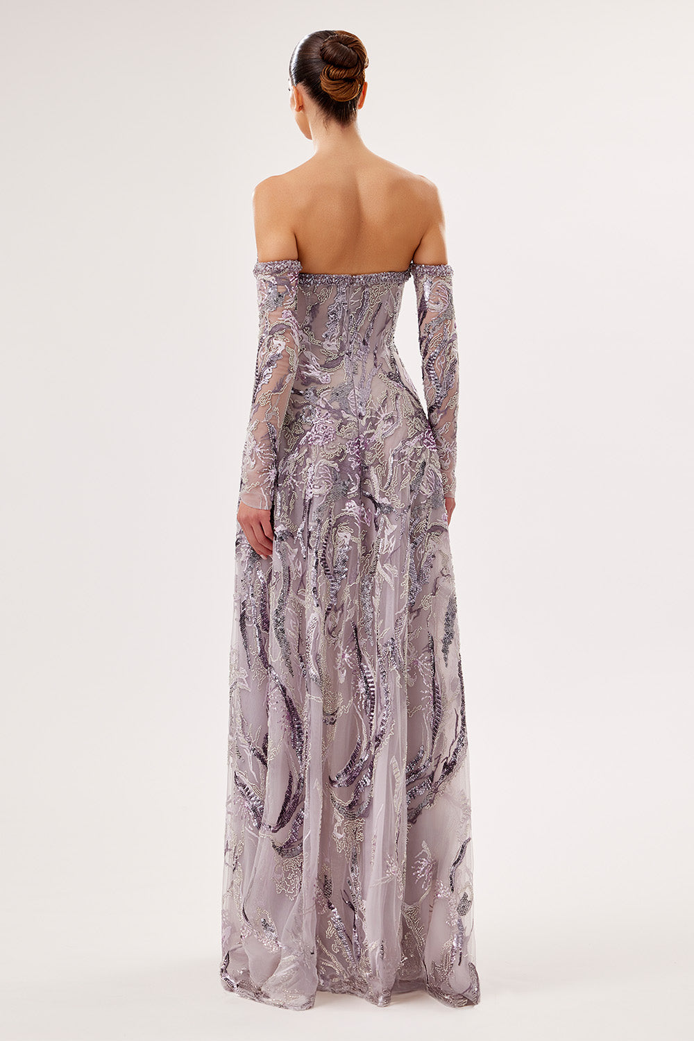 Bilal El Dana, Strapless Embroidered Evening Gown | Esposa