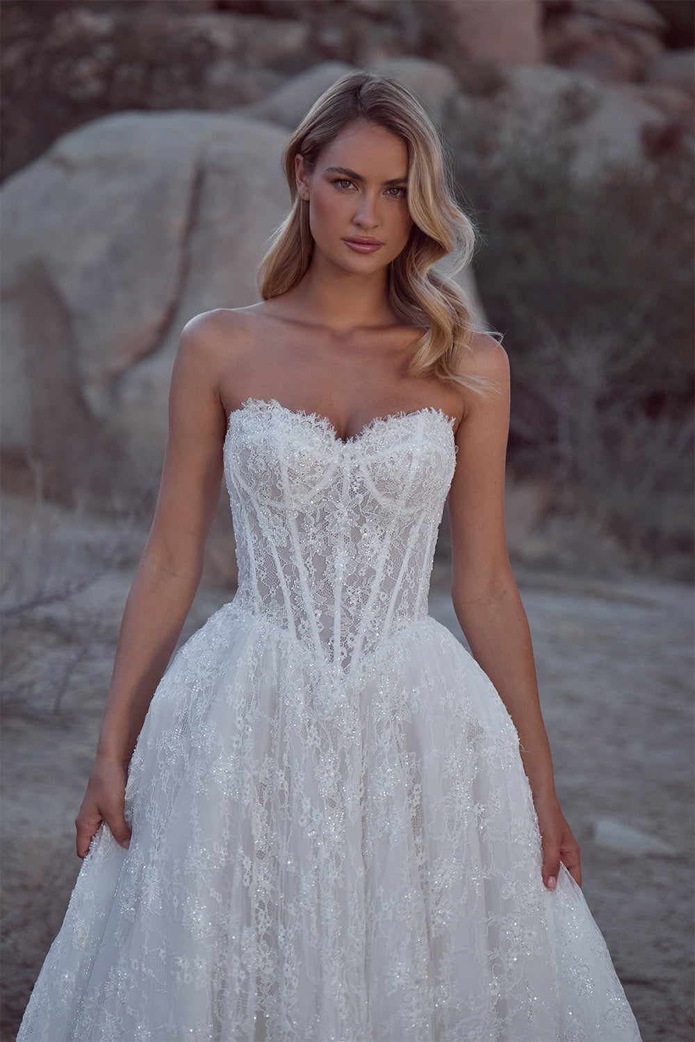 Calla Blanche, Ethereal Lace Corset Ballgown Dress | Esposa