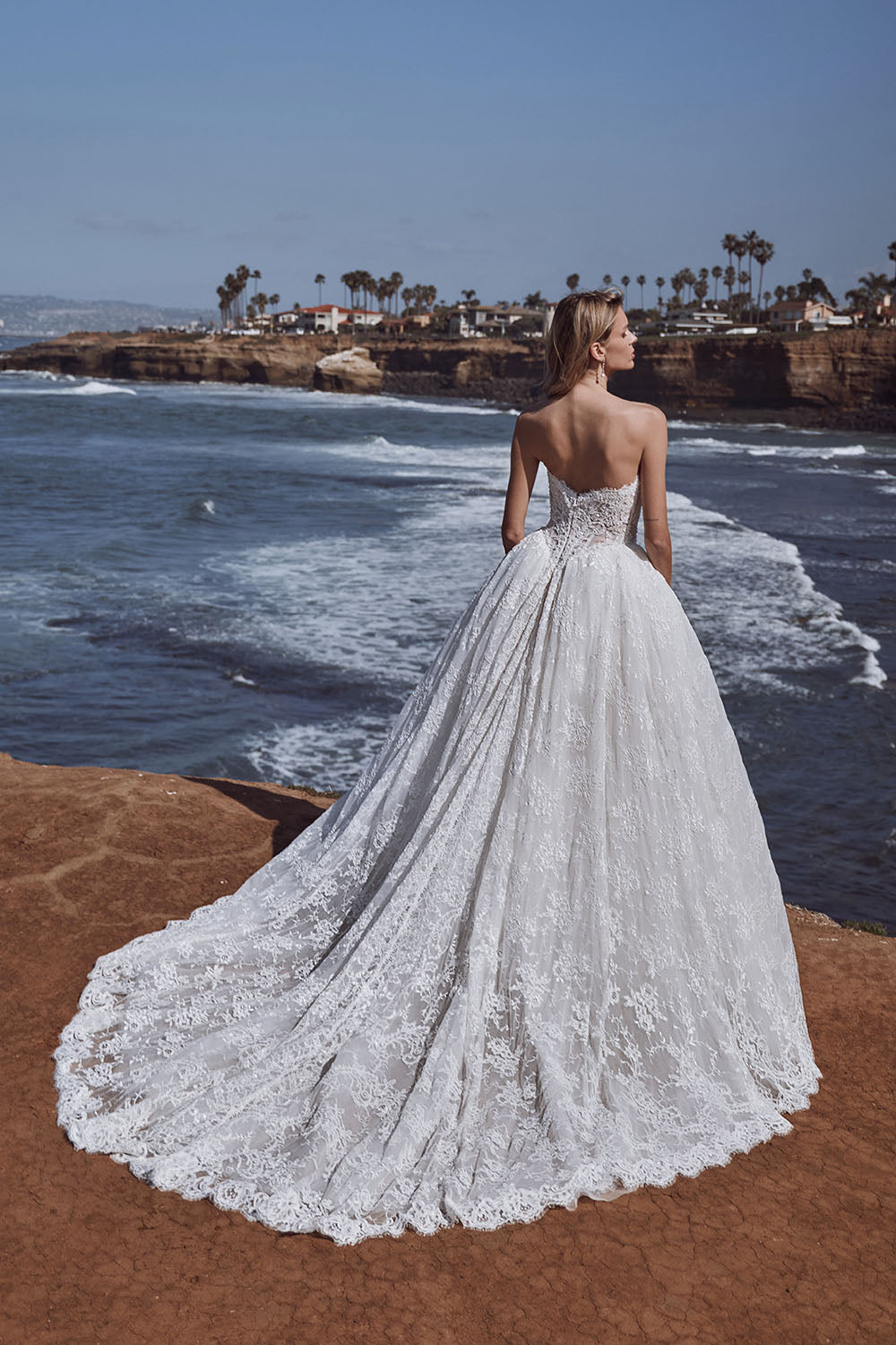 Calla Blanche, Opulent Basque-Waist Lace Ball Gown | Esposa
