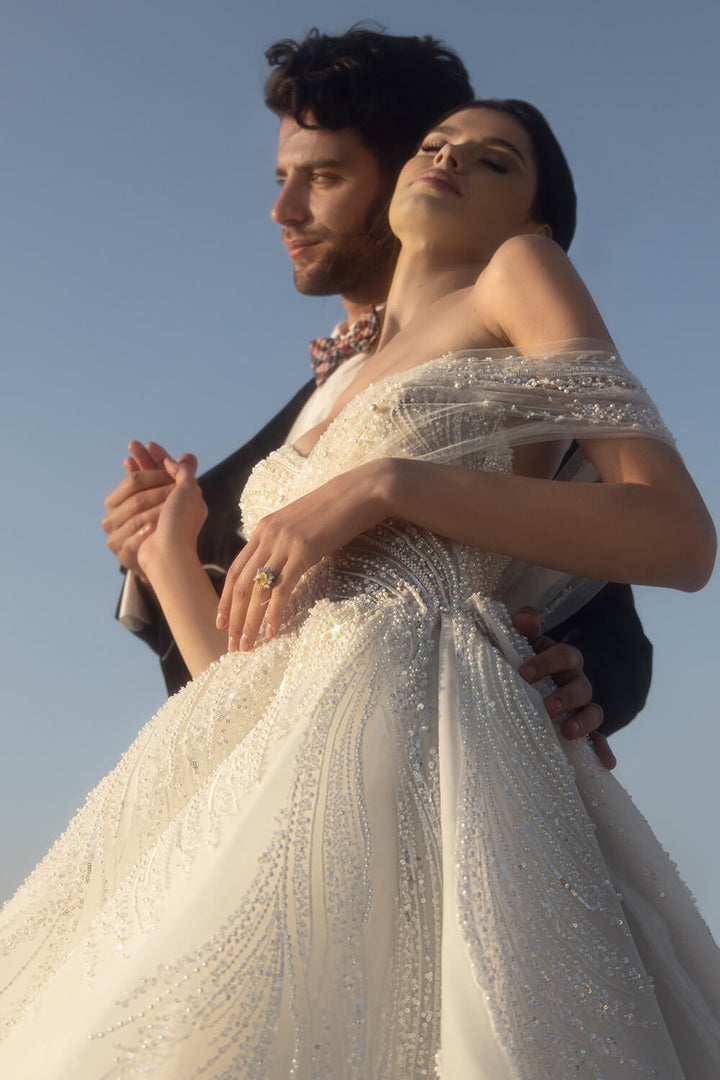 Plume by Kristie, Asymmetrical Wedding Gown | Esposa
