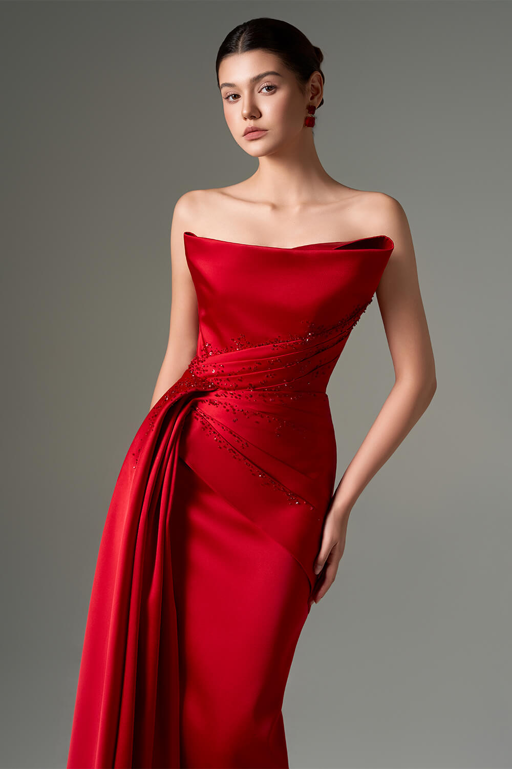 SV00952 | Asymmetrical Draped Dress | Esposa
