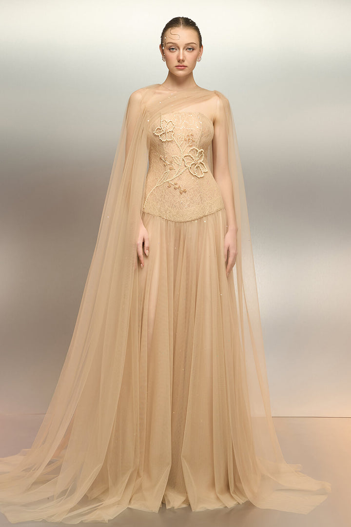 SV00991 | Embroidered Tulle Gown | Esposa