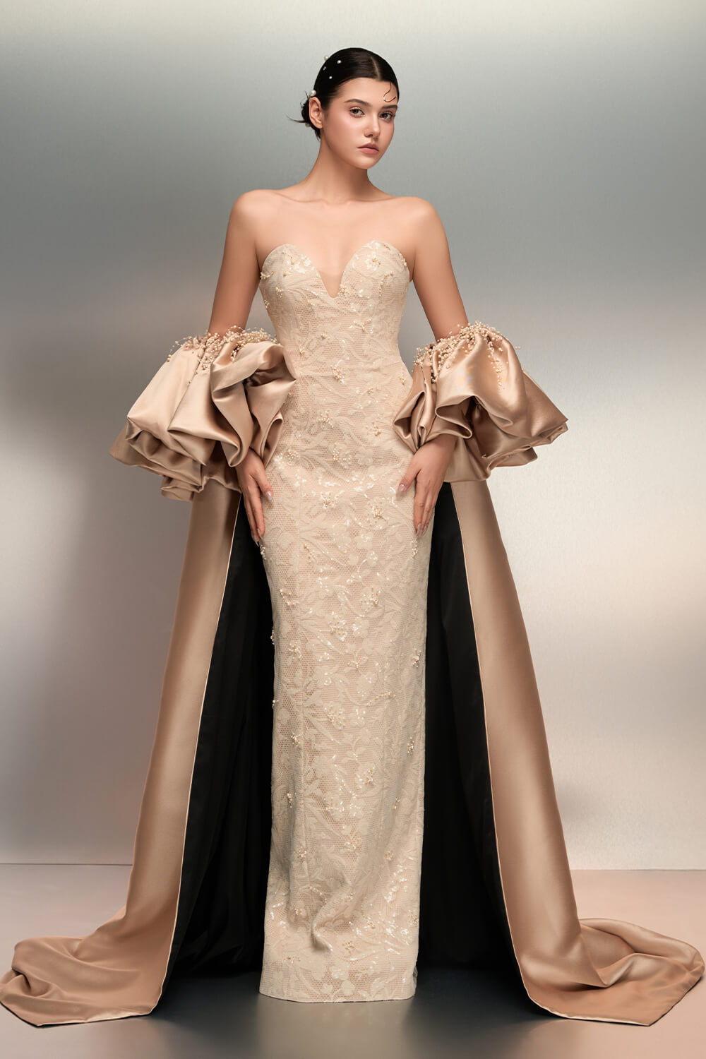 SV01000 | Embroidered Strapless Dress | Esposa