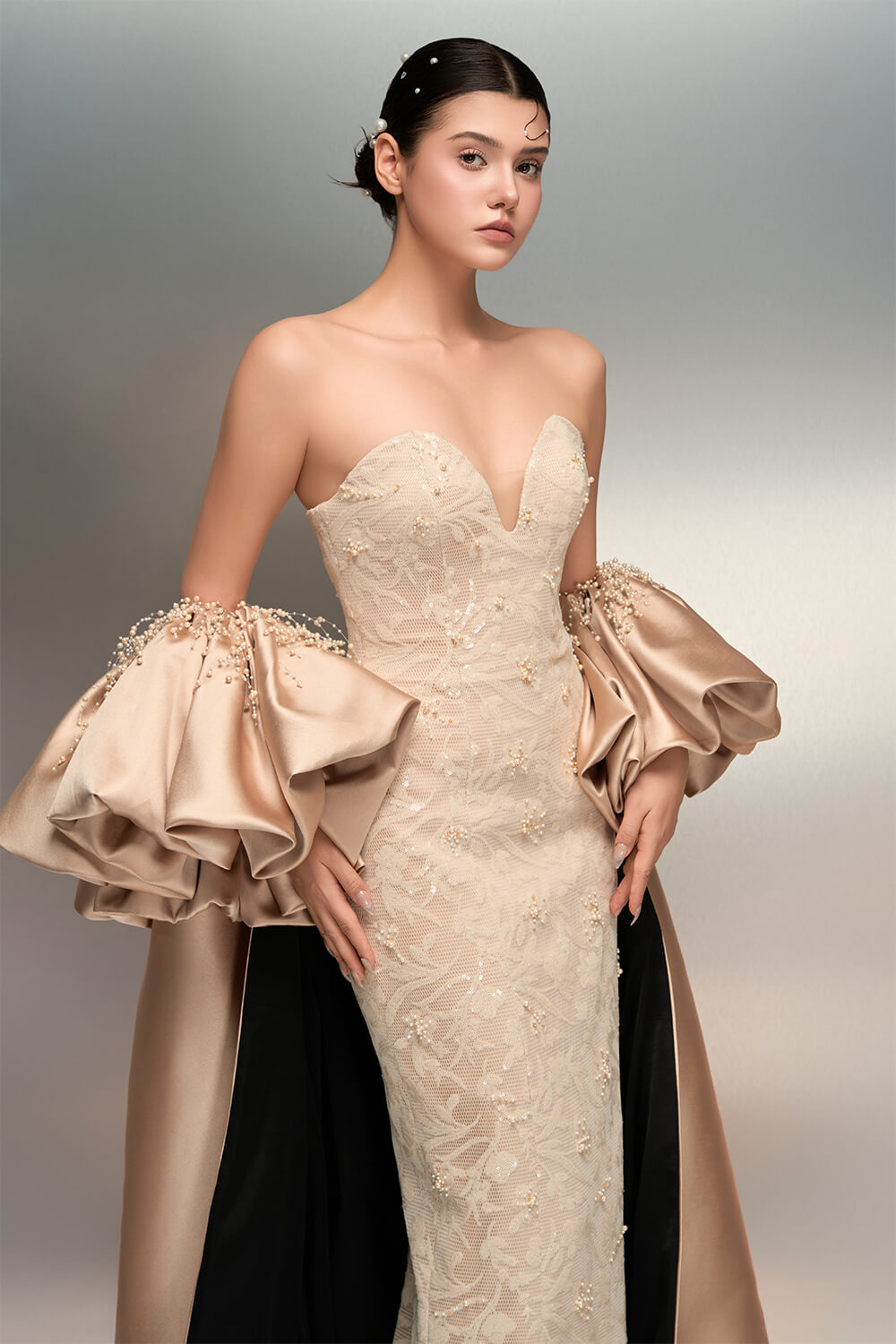 SV01000 | Embroidered Strapless Dress | Esposa