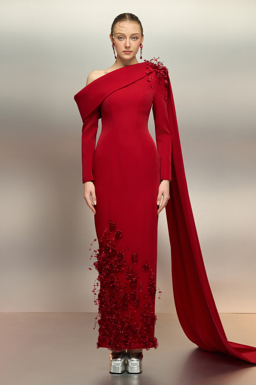 SV01021 | Asymmetrical Evening Gown | Esposa