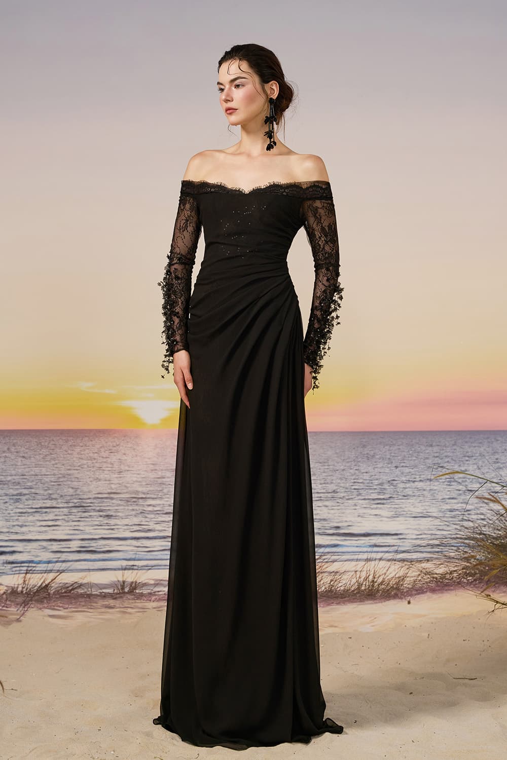 21 SIX, Off-Shoulder Lace Evening Gown | Esposa