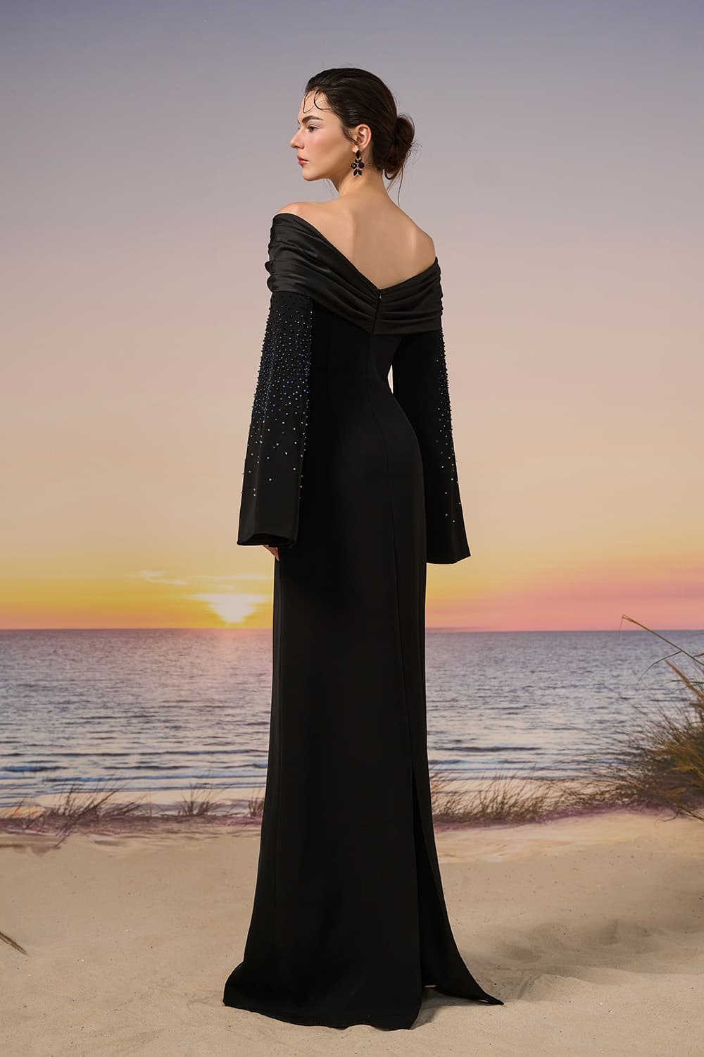 21 SIX, Off-Shoulder Draped Satin Gown | Esposa
