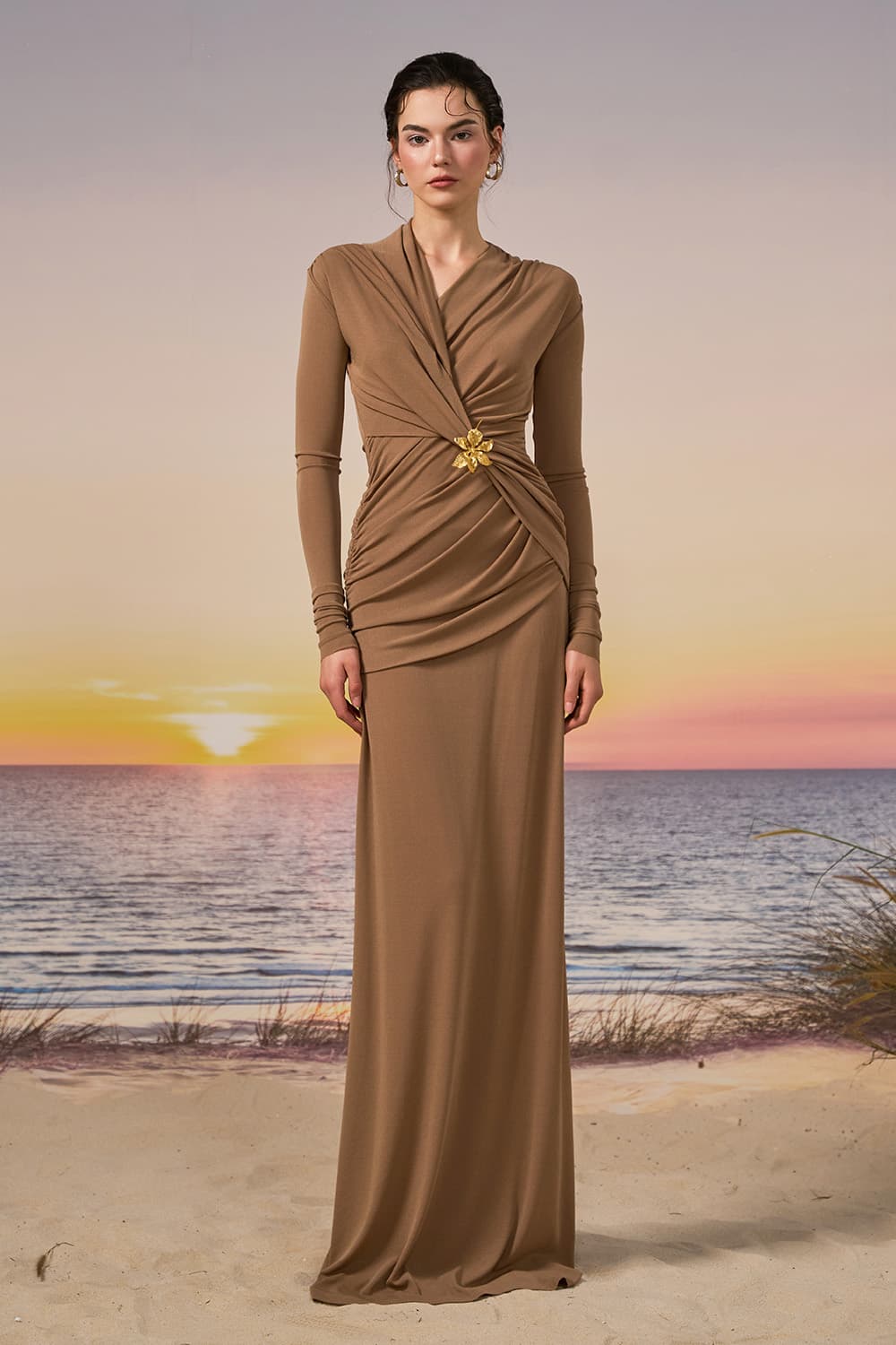 21 SIX, Draped Jersey Evening Gown | Esposa