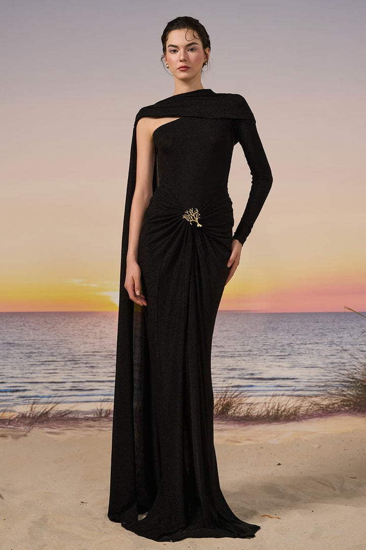 21 SIX, Asymmetrical Draped Jersey Gown | Esposa
