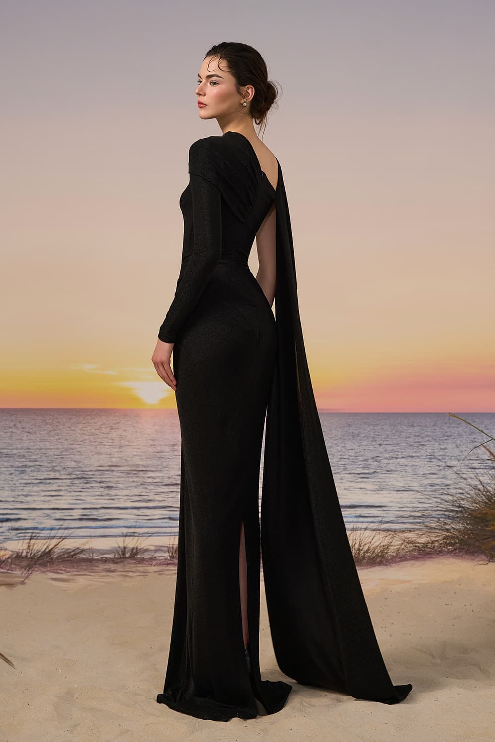 21 SIX, Asymmetrical Draped Jersey Gown | Esposa