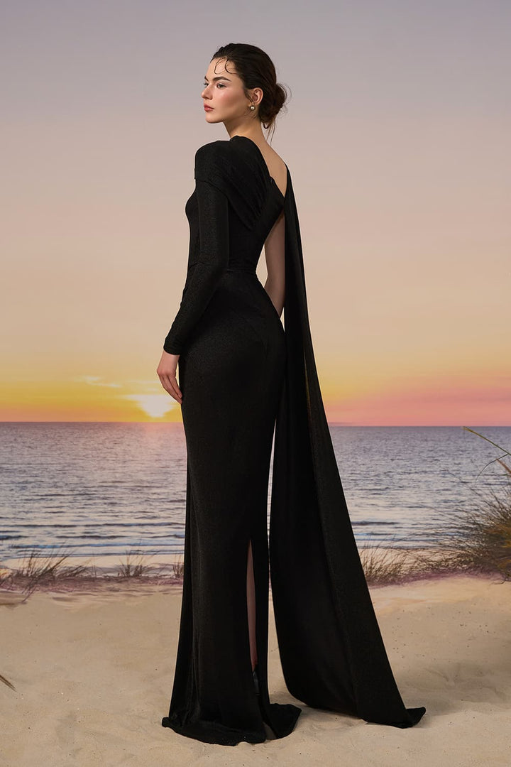 21 SIX, Asymmetrical Draped Jersey Gown | Esposa