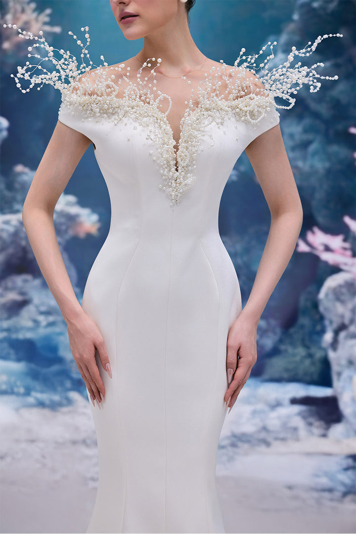 21 SIX, Pearl Embellished Neckline Gown | Esposa