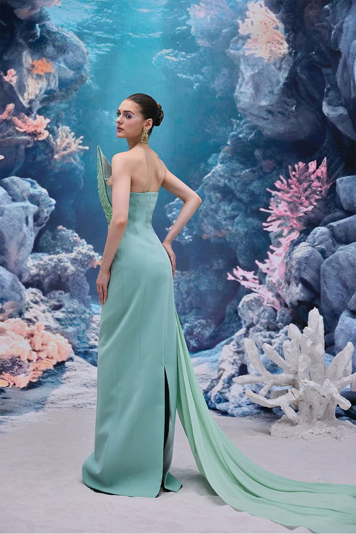 21 SIX, Asymmetric Beaded Evening Gown | Esposa