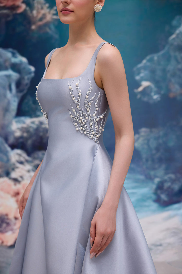 21 SIX, Square Neck Satin Gown | Esposa