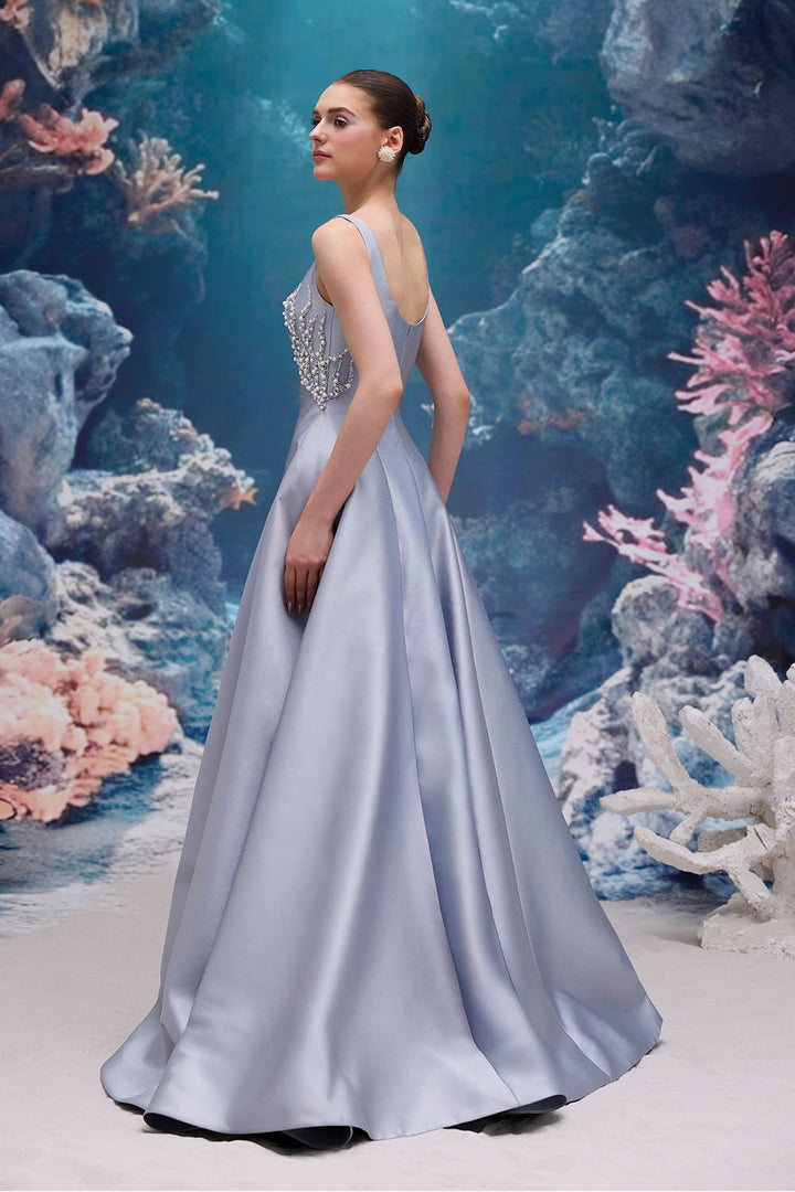 21 SIX, Square Neck Satin Gown | Esposa