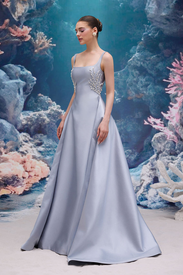 21 SIX, Square Neck Satin Gown | Esposa