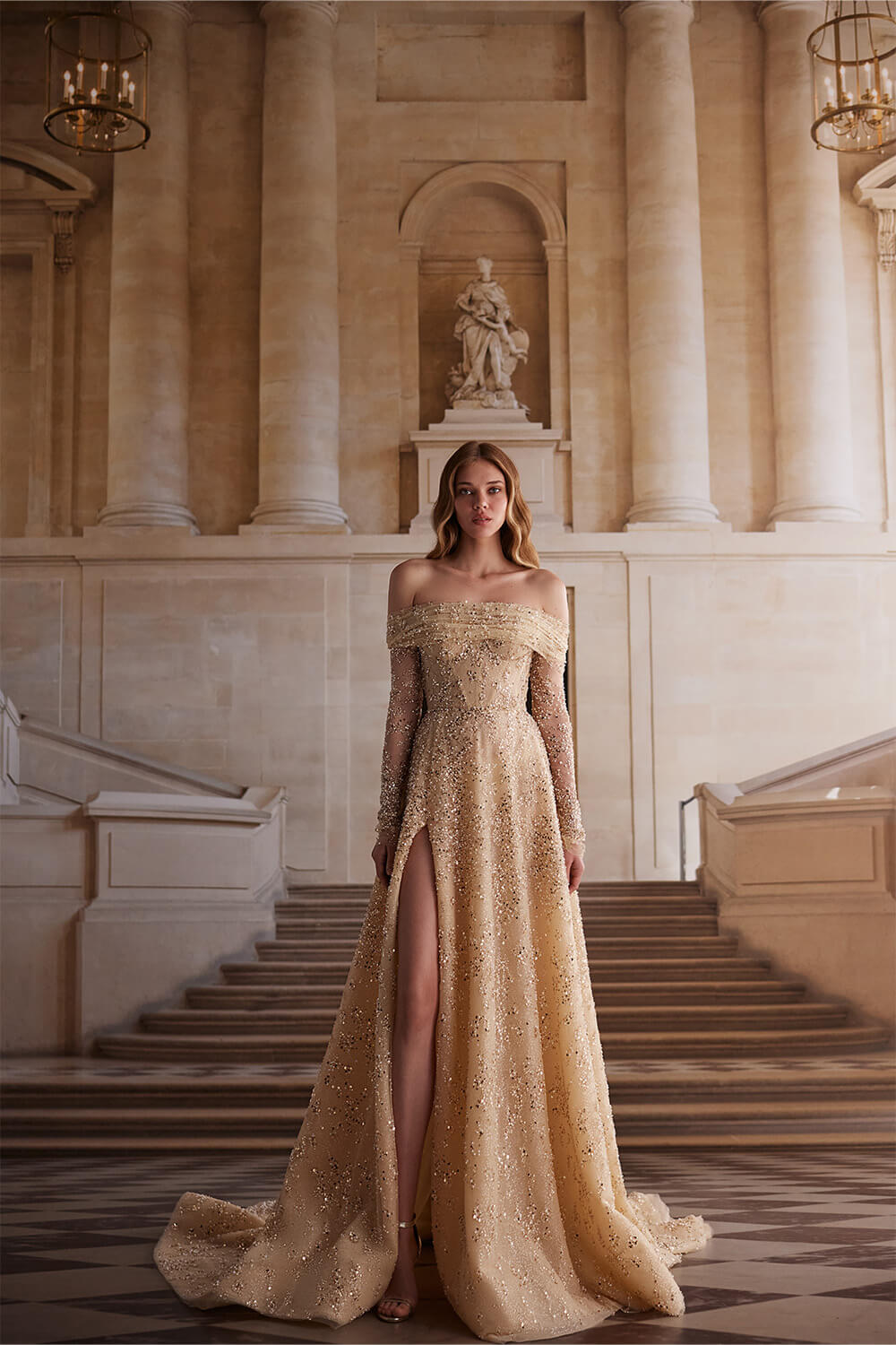 Wona Concept, Elegant Off Shoulder Gown | Esposa