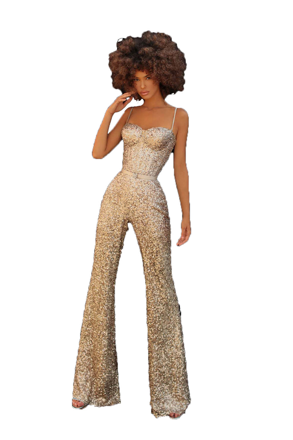Tarek Ediz, Glitter Corset Fitted Jumpsuit | Esposa