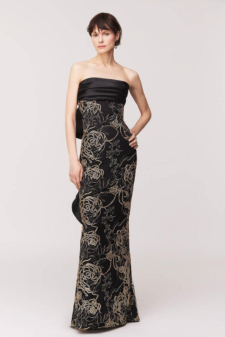 Audrey+Brooks, Patterned Strapless Dress | Esposa