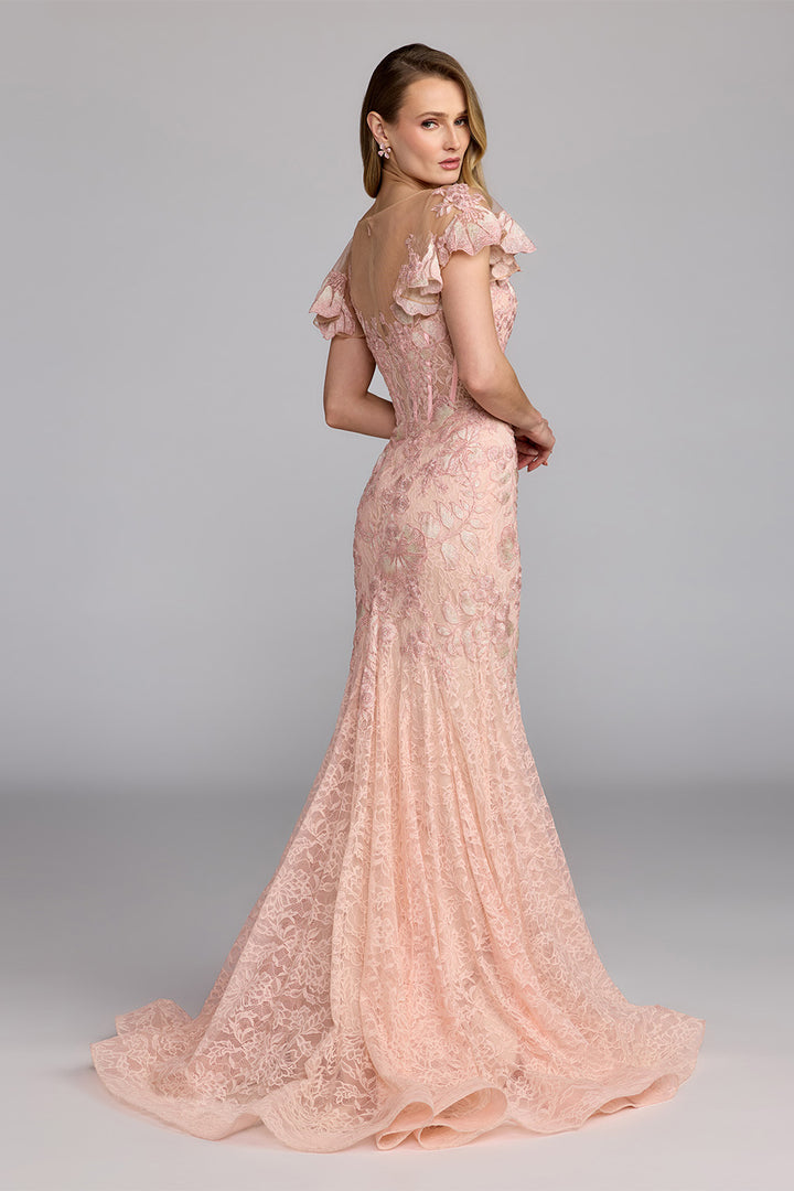 Mac Duggal, Floral Lace Mermaid Evening Gown | Esposa
