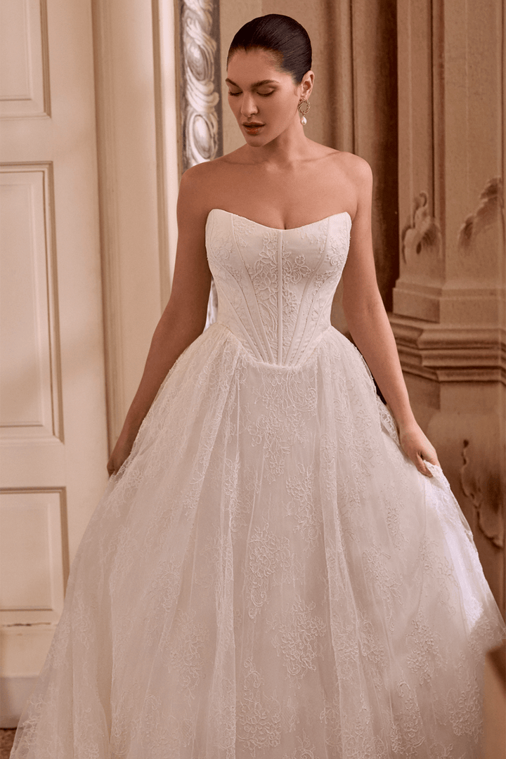 Justin Alexander, Ethereal Strapless Gown | Esposa