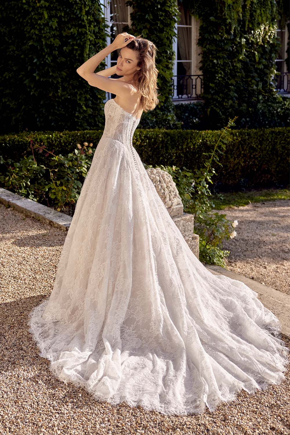 Justin Alexander, Strapless Floral Lace A-Line Gown | Esposa