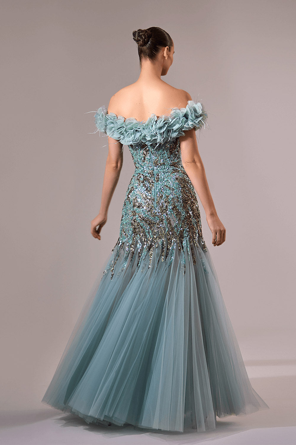 Bilal El Dana, Off-Shoulder Shimmering Gown | Esposa