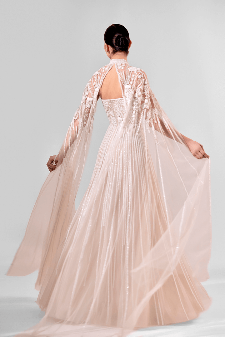 Bilal El Dana, Elegant Gown With Cape | Esposa