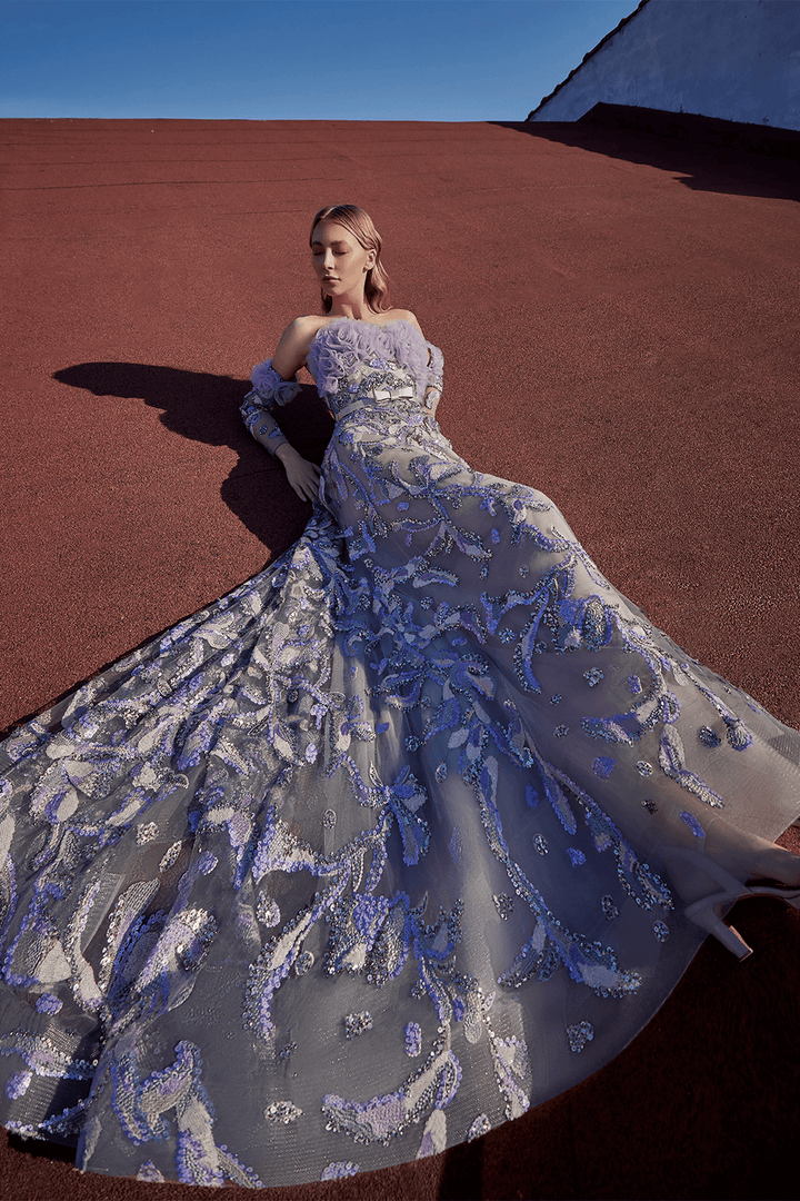  983 | 3D Floral Long Gown | Esposa