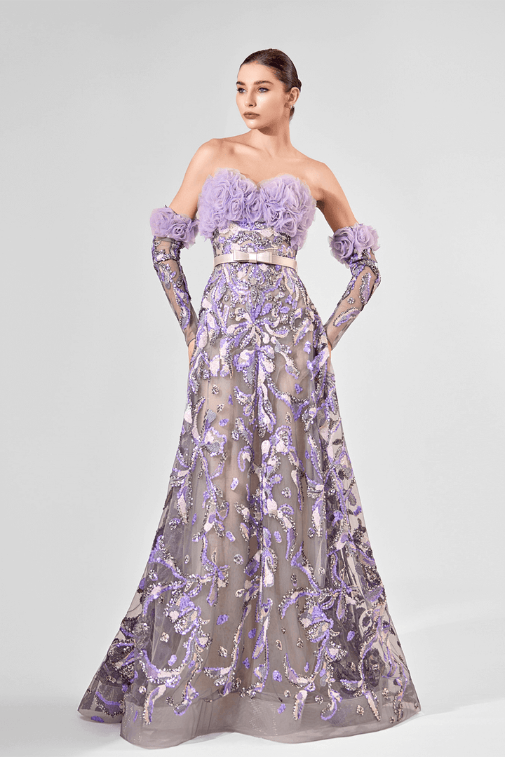  983 | 3D Floral Long Gown | Esposa