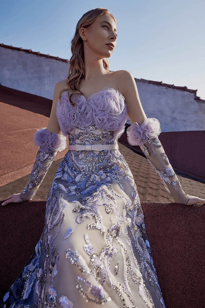 Bilal El Dana, 3D Floral Long Gown | Esposa