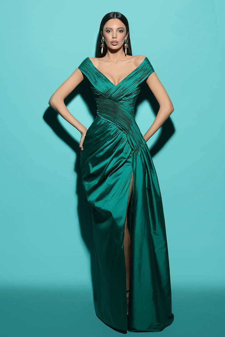 Tarek Ediz, Draped V-Neckline Gown | Esposa 