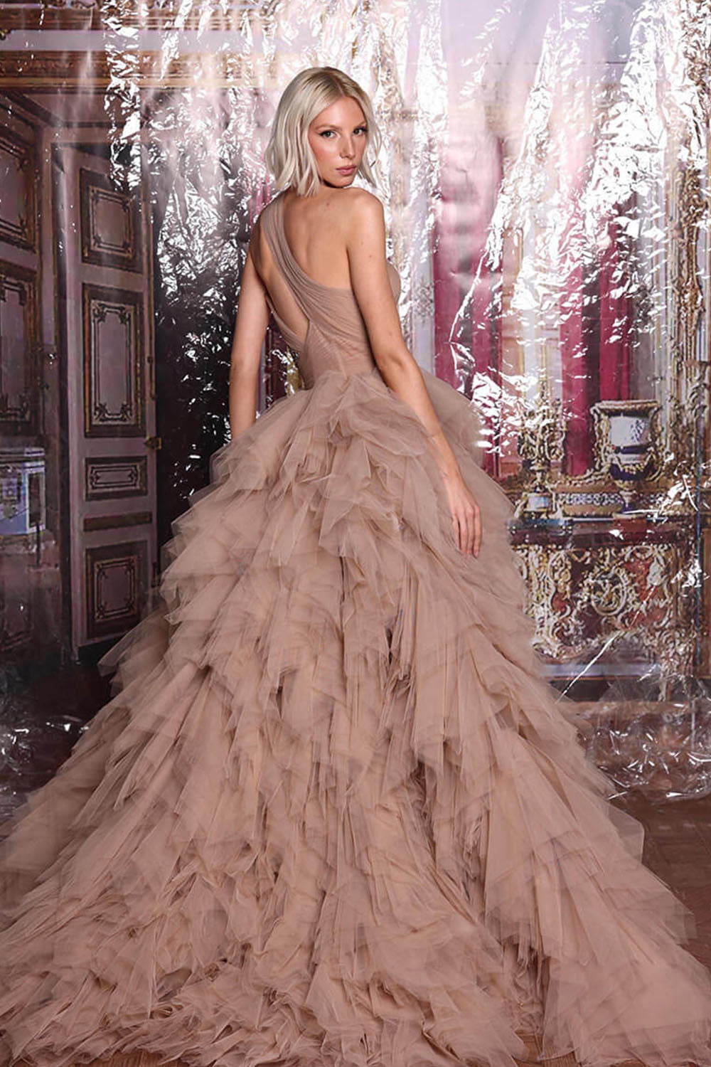 Tarek Ediz, Ruffled Tulle Dress | Esposa