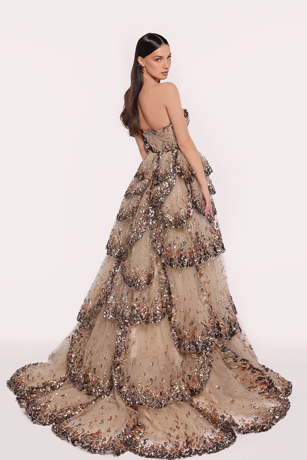 Tarek Ediz, Beaded Gown With Ruffles | Esposa
