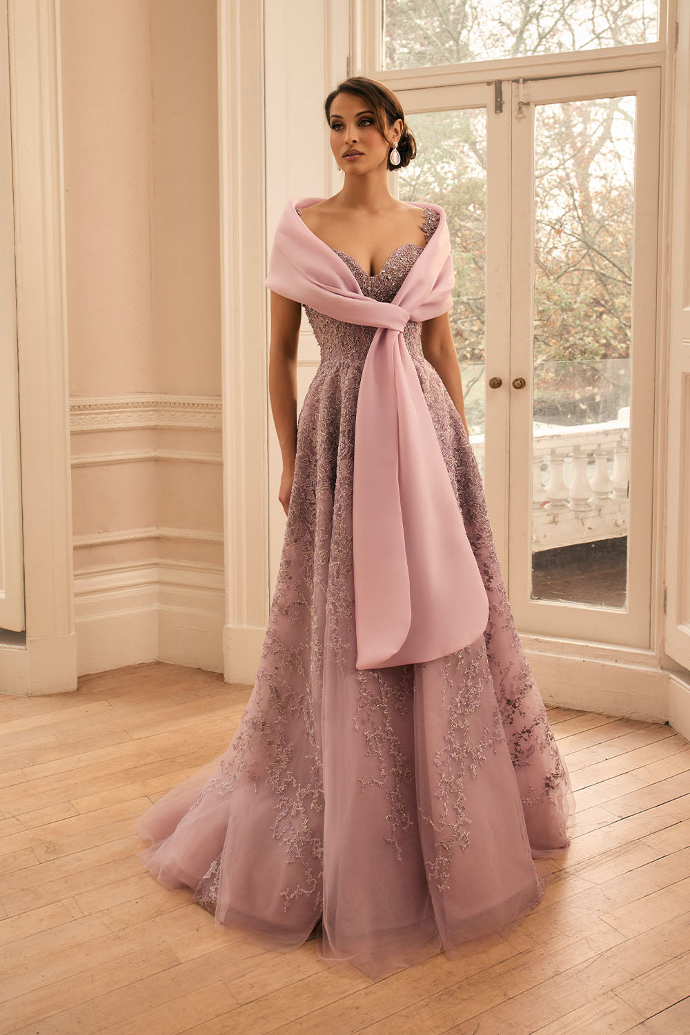 Veni Infantino, Crystal Embellished Lace A-Line Gown | Esposa