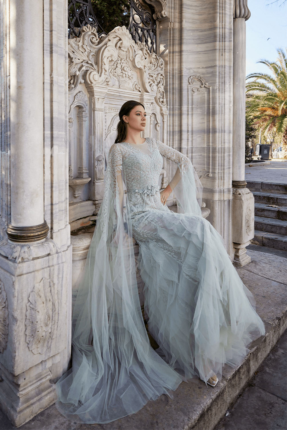 Bilal El Dana, Embroidered Tulle Gown | Esposa