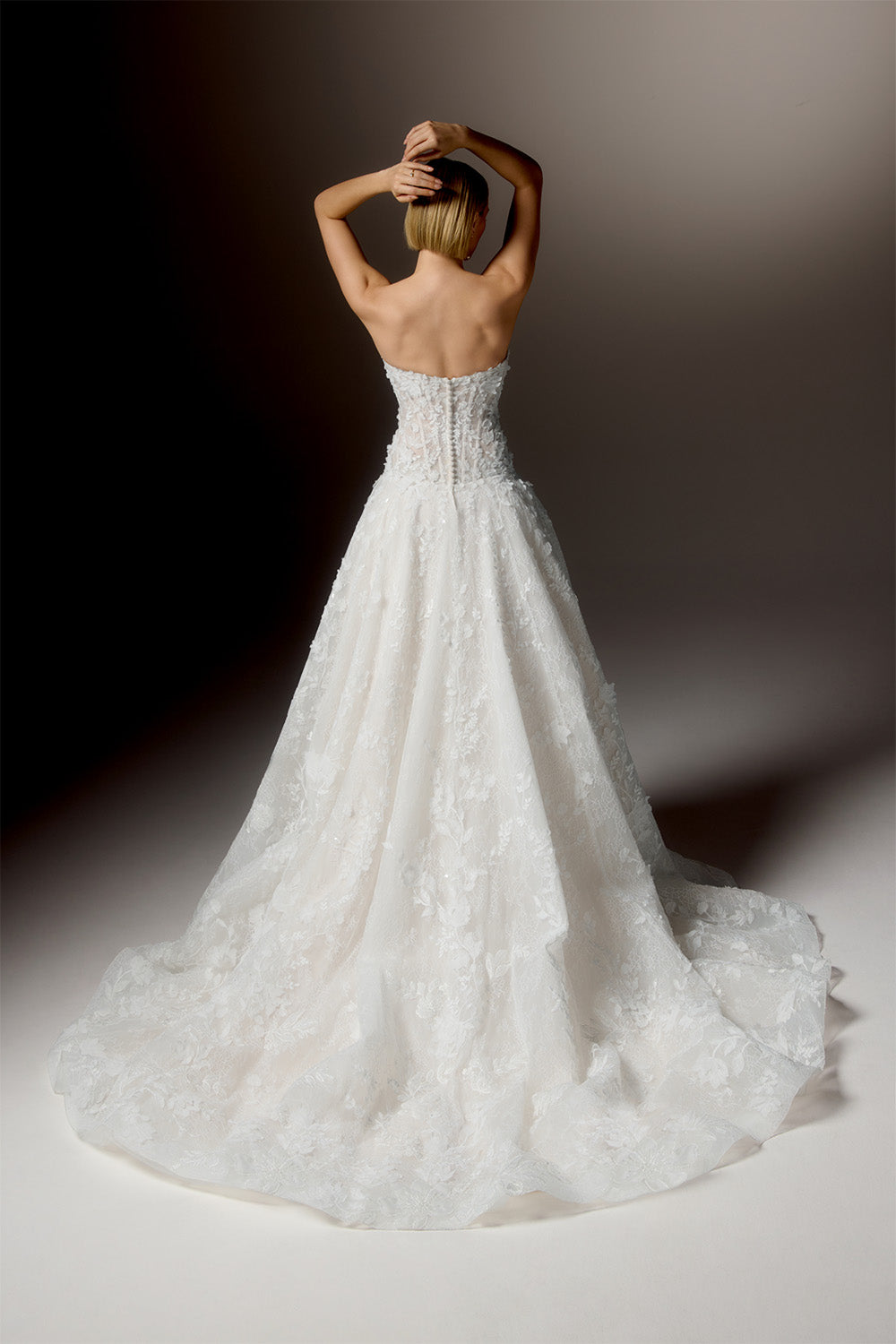 Justin Alexander, Flourishing Strapless Floral A-Line Gown | Esposa