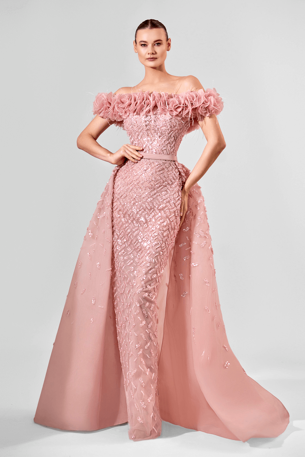 Bilal El Dana, Embroidered Evening Dress