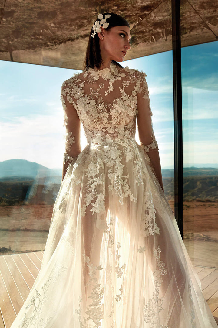 Pronovias Privée, Illusion Neckline Gown | Esposa