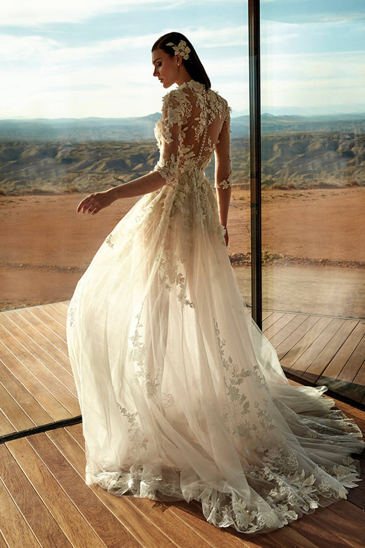 Pronovias Privée, Illusion Neckline Gown | Esposa