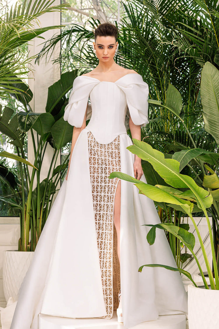 Kristie Romanos, Gown with Cap Sleeves | Esposa